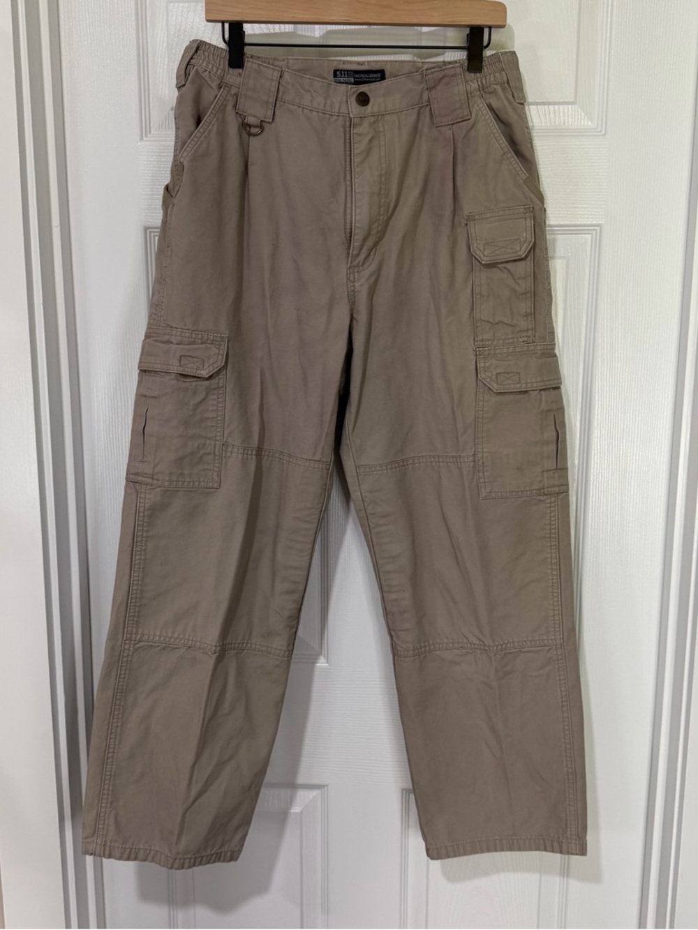 5.11 Tactical Men's Tan Cargo Pants with Multiple Pockets